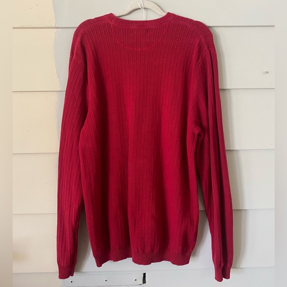 Vtg Eddie Bauer Classic Preppy Red Ribbed Crewneck Thick Knit Sweater XL Tall - Picture 7 of 7